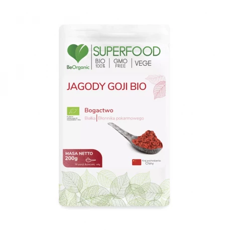 Jagody Goji Bio SuperFood Proszek 200 g BeOrganic