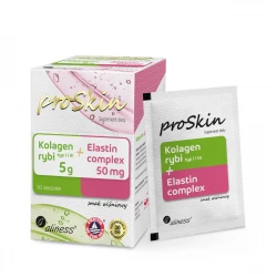 Kolagen Rybi 5000 mg (Typ I i III) + Elastin Complex Proskin Smak Wiśniowy (30 sasz) Aliness