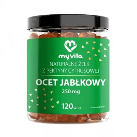 Żelki Ocet Jabłkowy Naturalne z Pektyny Cytrusowej (120 szt) MyVita