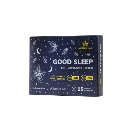 Good Sleep Ekstrakt Melisa Melatonina Kozłek Lekarski (15 kaps) Hemp King