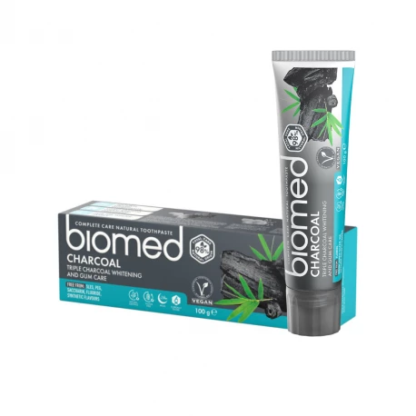 Charcoal Naturalna Pasta Wybielająca do Zębów Węgiel Aktywny 100 g Biomed