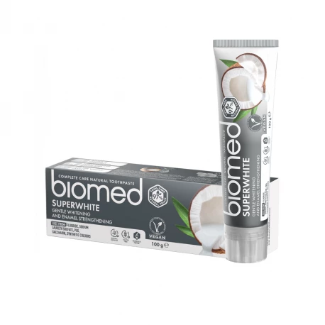 Superwhite Naturalna Pasta Wybielająca do Zębów Wrażliwych z Olejem Kokosowym 100 g Biomed