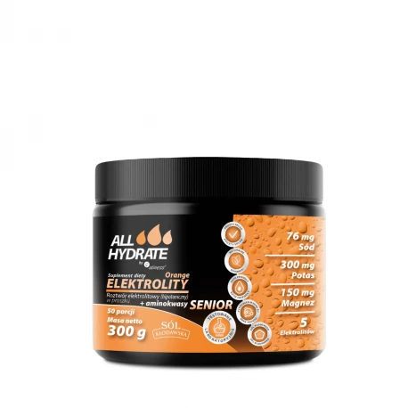 Elektrolity ALLHydrate Orange Senior w Proszku 300 g Aliness