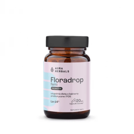 Floradrop Femi Probiotyk Bakterie Probiotyczne 15 mld FOS (20 kaps ) Aura Herbals