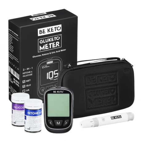 GluKeto Meter Glukometr Ketometr 2w1 Zestaw Startowy BeKeto