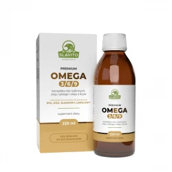 Premium Omega 3 6 9 Kompleks Kwasy EPA DHA Oleinowy Linolowy 220 ml Slavito