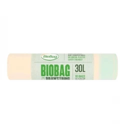 Worki na Odpady Organiczne i Zmieszane w 100% Biodegradowalne i Kompostowalne 30L  z Taśmą Rolka 10 szt BioBag