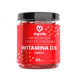 WITAMINA D3 2000 IU Naturalne Żelki z Pektyny Cytrusowej o Smaku Pomarańczowym (60 szt) MyVita (OUTLET)