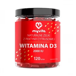 WITAMINA D3 2000 IU Naturalne Żelki z Pektyny Cytrusowej o Smaku Pomarańczowym (120 szt) MyVita (OUTLET)