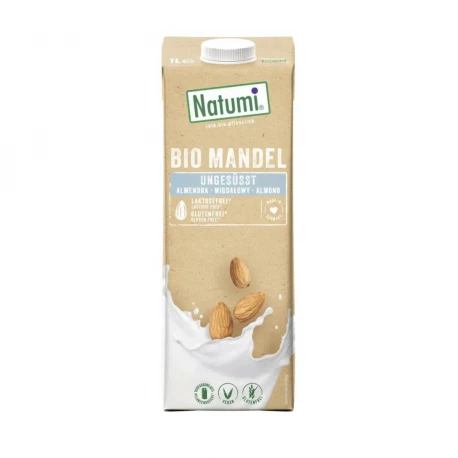 Napój Migdałowy Naturalny Bezglutenowy BIO UHT Bez laktozy Bez Dodatków Cukru VEGE 1000 ml Natumi