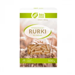 Makaron z Płaskurki Rurki Ziti Tagliati 500 g Bio Invex