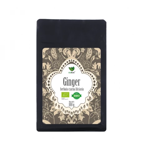 Herbata Czarna Liściasta GINGER z Imbirem 100 g Ekologiczna EcoBlik