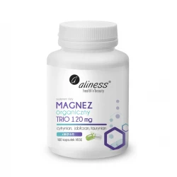 Magnez Organiczny TRIO 120 mg Cytrynian Jabłczan Taurynian (100 kaps) Aliness