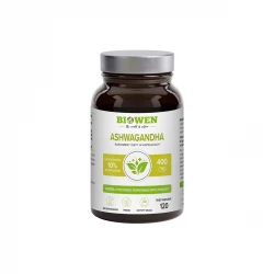 Ashwagandha 400 mg 10% Witanolidów + Piperyna (120 kaps) Stres Biowen