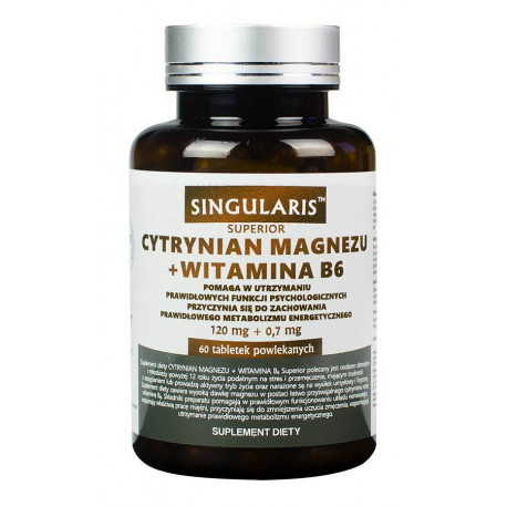Cytrynian Magnezu 120 mg + Witamina B6 (60 tab) Singularis