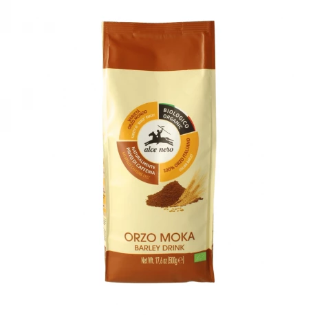 Kawa Zbożowa Rozpuszczalna 100% Jęczmienna Orzo Moka Bezkofeinowa BIO 500 g Alce Nero