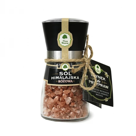 Sól Himalajska Różowa Gruba w Młynku 180 g Przyprawy Dary Natury