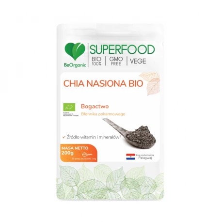 Chia Nasiona Bio SuperFood Nasiona 200 g BeOrganic