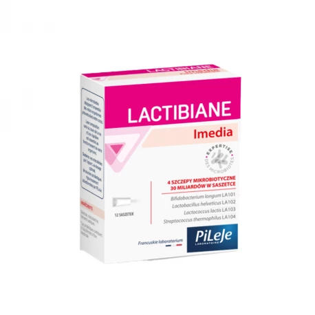 Lactibiane Imedia Probiotyk 4 Szczepy Mikrobiotyczne 30 mld  (12 saszetek) Pileje