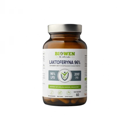 Laktoferyna Proferrin 96% Witamina C Prebiotyk (60 kaps DR) Biowen