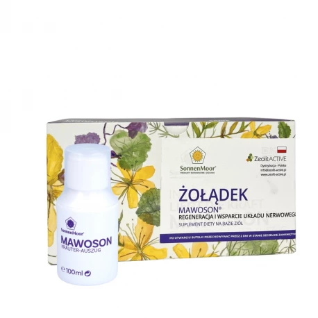 Żołądek MAWOSON Wyciąg z Ziół Regeneracja i Wsparcie Układu Nerwowego Płyn 8 x 100 ml SonnenMoor