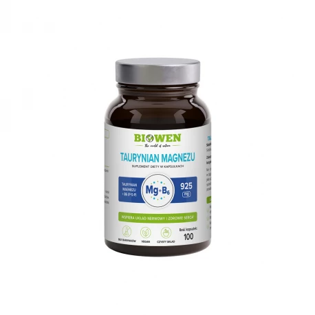 Taurynian Magnezu + Witamina B6 VEGE (100 kaps) Biowen