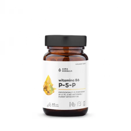 Witamina B6 Pirydoksalo-5-Fosforan P-5-P 6 mg (60 kaps) Aura Herbals