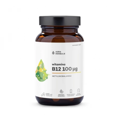 Witamina B12 Metylokobalamina 100 µg (120 kaps) Aura Herbals