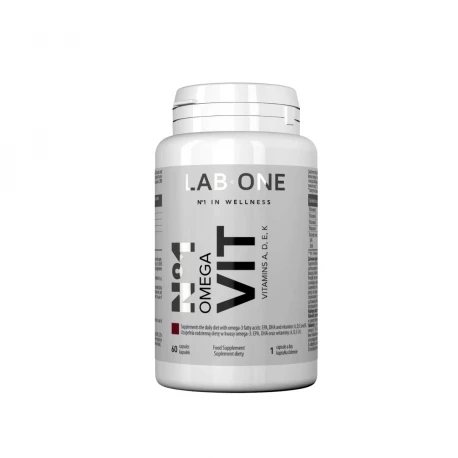 Nr 1 Omega VIT Witaminy A D K i Kwasy Omega-3 (60 kaps) Lab One
