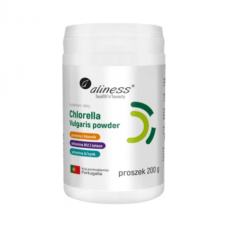 Chlorella Vulgaris Proszek 200 g Aliness