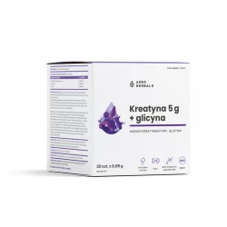 Kreatyna Monohydrat 5000 mg  Glicyna 3000 mg w Proszku (30 sasz) 100% Pure Aura Herbals