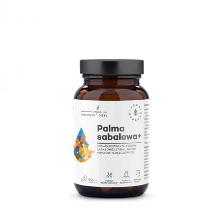 Palma sabałowa+ 400 mg Pokrzywa Zwyczajna Maca Cynk (60 kaps) Aura Herbals