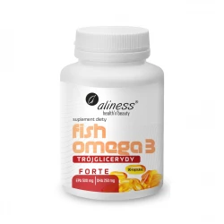 Fish Omega 3 FORTE Trójglicerydy EPA 500 mg DHA 250 mg Kwasy Tłuszczowe (90 kaps) Aliness