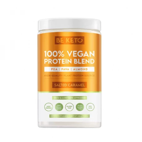 Białko Wegańskie Vegan Blend w Proszku - Słony Karmel 500 g BeKeto