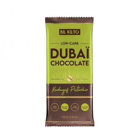 Keto Czekolada Dubajska Dubai Niskowęglowodanowa Low-carb - Kadaifi Pistacja 130 g BeKeto