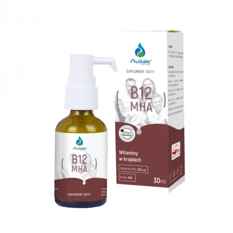 Witamina B12 Trzy Formy MHA 200 µg w Kroplach 30 ml Avitale Aliness