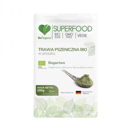 Trawa Pszeniczna Bio SuperFood Proszek 200 g BeOrganic