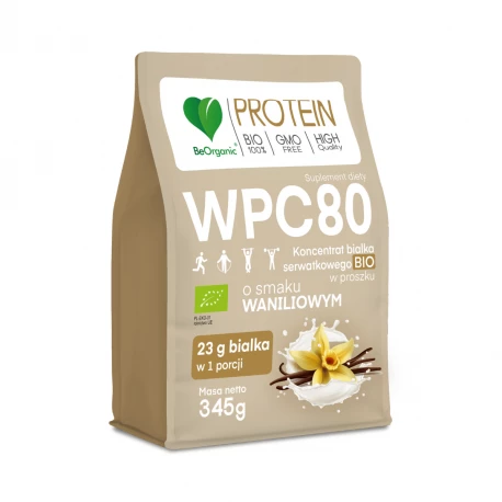 Białko Serwatkowe WPC 80 Waniliowe BIO 345 g BeOrganic