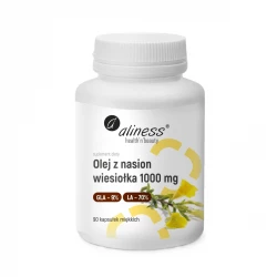 Olej z Wiesiołka Kwasy GLA-LA 1000 mg (90 kaps) Aliness