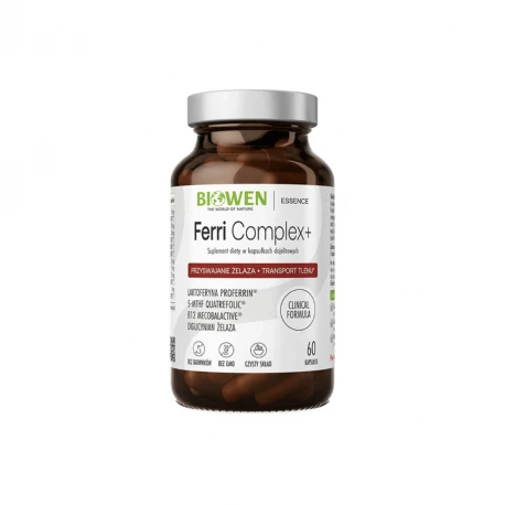 Ferri Complex+ Żelazo Laktoferyna B12 i Foliany (60 kaps) Biowen