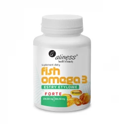 Fish Omega 3 FORTE Estry Etylowe EPA 500 mg DHA 250 mg Kwasy Tłuszczowe (90 kaps) Aliness