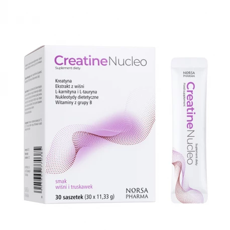 Kreatyna Monohydrat Nukleotydy Creatine Nucleo Wisniowo-Truskawkowa (30 sasz) Norsa Pharma
