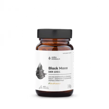 Black Maca Czarna Maca DER 100:1 100 mg (60 kaps) Aura Herbals