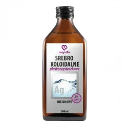 Srebro Koloidalne Płaskocząsteczkowe Niejonowe Ag 50 ppm Płyn 500 ml MyVita