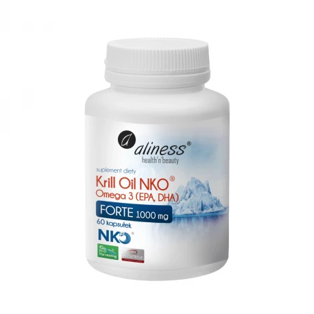 Krill Oil NKO Omega 3 Astaksantyna Forte 1000 mg (60 kaps) Aliness