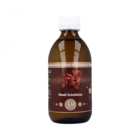 Miedź Koloidalna Niejonowy Płaski Nano Crystalit Cu 25 ppm 300 ml Vitacolloids