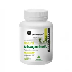 Ashwagandha Naturalna 555 mg Ekstrakt 9% Żeń-Szeń Indyjski (100 kaps) Aliness