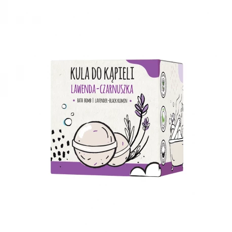 Kula do Kąpieli Lawenda-Czarnuszka Ręcznie robione 70 g Słomiana Pracownia