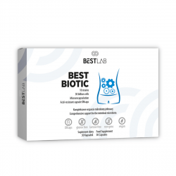 BestBiotic Probiotyk Kompleksowe Wsparcie Mikrobioty Jelitowej Mikrokapsułkowane Szczepy Probiotyczne (30 kaps) Best Lab