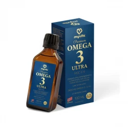 Premium OMEGA 3 ULTRA x 4 Trójglicerydy TG 3800 mg EPA DHA (Niski Totox) Smak Cytrynowy 100 ml MyVita